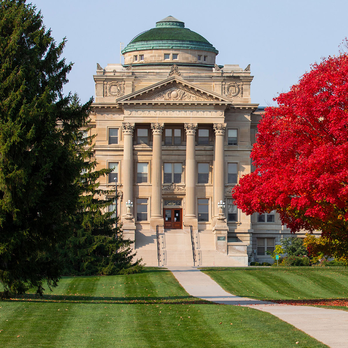 Beardshear Hall with fall trees